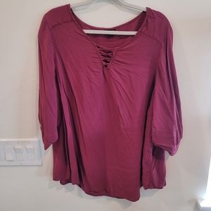 Burgandy torrid shirt size 4 Plus Size